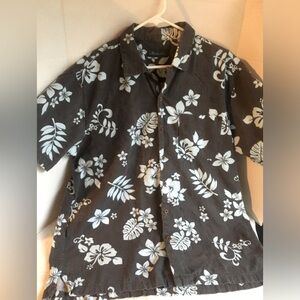 Milano Bay - Black Blue Hawaiian - Shirt Cotton Size X-Large